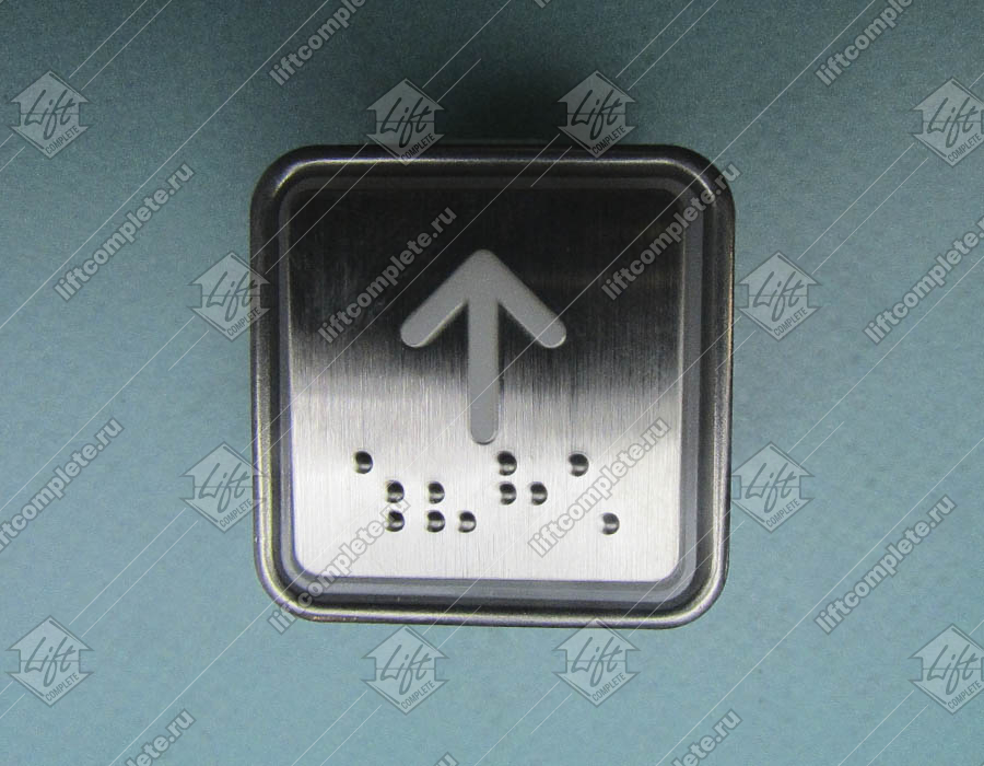 Кнопка вызова/приказа, ЩЛЗ, Вверх, квадратная, 24В, красная подсветка, тип A4N11286, тактильный символ, с Брайлем