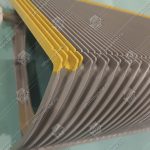 Ступень эскалатора, SJEC, 1000 мм, алюминий, окрашеная (серебро), ролик - 70х25 мм, три желтые крашеные демаркационные линии