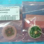 Базовый элемент кнопки вызова, KONE, вниз, белый пластиковый ободок, янтарная подсветка