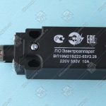 Выключатель путевой, ВП19М-21Б-222-65У2.28, двухполюсной, толкатель с роликом, 1НО+1НЗ