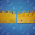 Гребенка входной площадки, SCE, правая, 17 зубцов, 157x95 мм, пластик, желтая