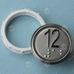 Кнопка вызова/приказа, VEGA Achille, 12 этаж, с кодом Брайля, красная подсветка (разъем MLSU)