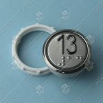 Кнопка вызова/приказа, VEGA Achille, 13 этаж, с кодом Брайля, красная подсветка (разъем MLK)