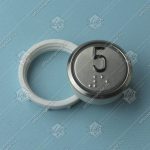 Кнопка вызова/приказа, VEGA Achille, 5 этаж, с кодом Брайля, красная подсветка (разъем MLK)