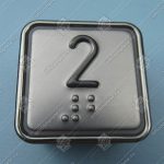 Кнопка вызова/приказа, SCHAEFER, MT42 RUS, 2 этаж, выдавленная надпись, с кодом Брайля, красная подсветка