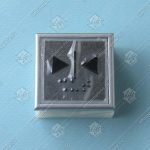 Кнопка вызова/приказа, THYSSEN, KT40 STEP, 40x40, голубая подсветка, закрытие дверей, c Брайлем