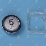 Кнопка вызова/приказа, KLEEMANN, 5 этаж FMR BS красная подсветка, с кодом Брайля