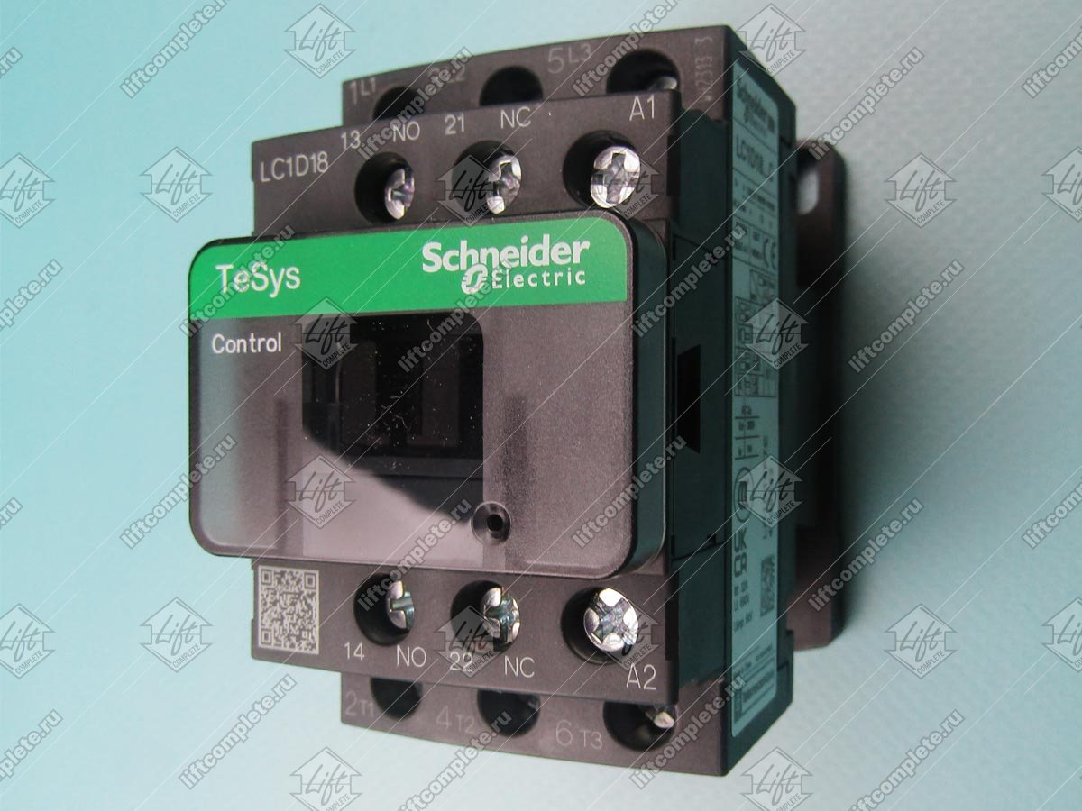 Контактор, SCHNEIDER, TeSys, LC1D18, 3P, 18A, 1NC+1NO, 110VAC